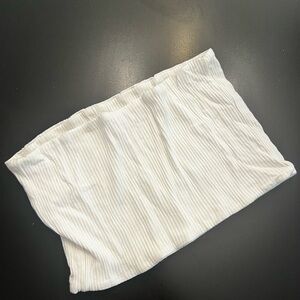 TopShop White Ribbed cropped Tube Top